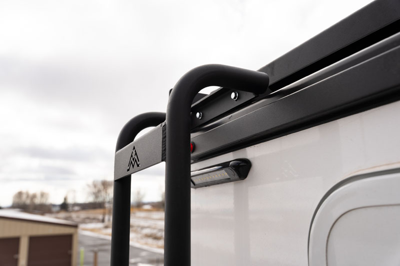 Ladder on the Outpost 6.5 slide in camper up close 