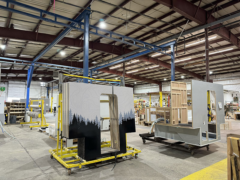 Adventurer factory, walls on production line