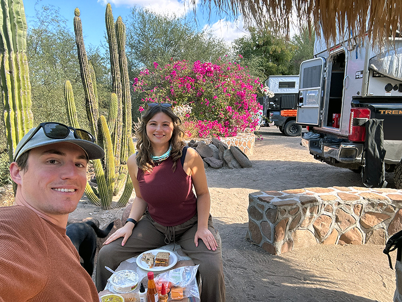 Eric and Sarah Hyde truck camping in Baja