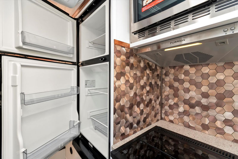 Rugged Mountain Granite Platinum Refrigerator Open