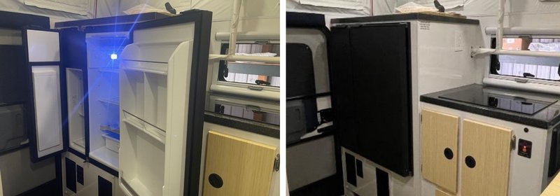 Hallmark Vail Interior Fridge Closed and open