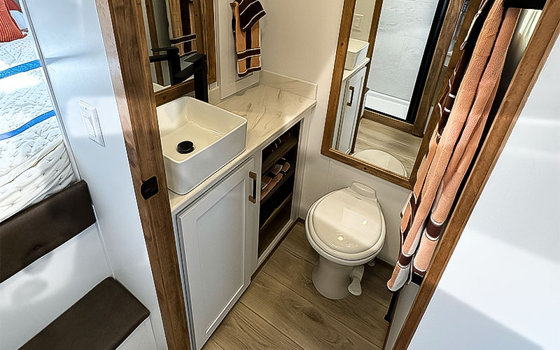 Fixed RV Toilet With Black Tank Rugged Mountain X14