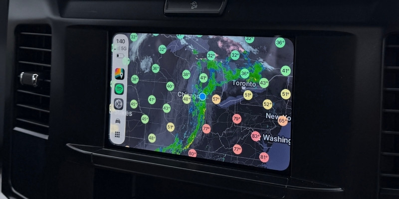 MyRadar Application on Ford F-350 screen