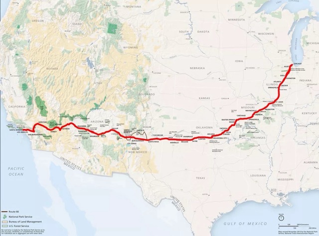 Map Route 66 Large Medium