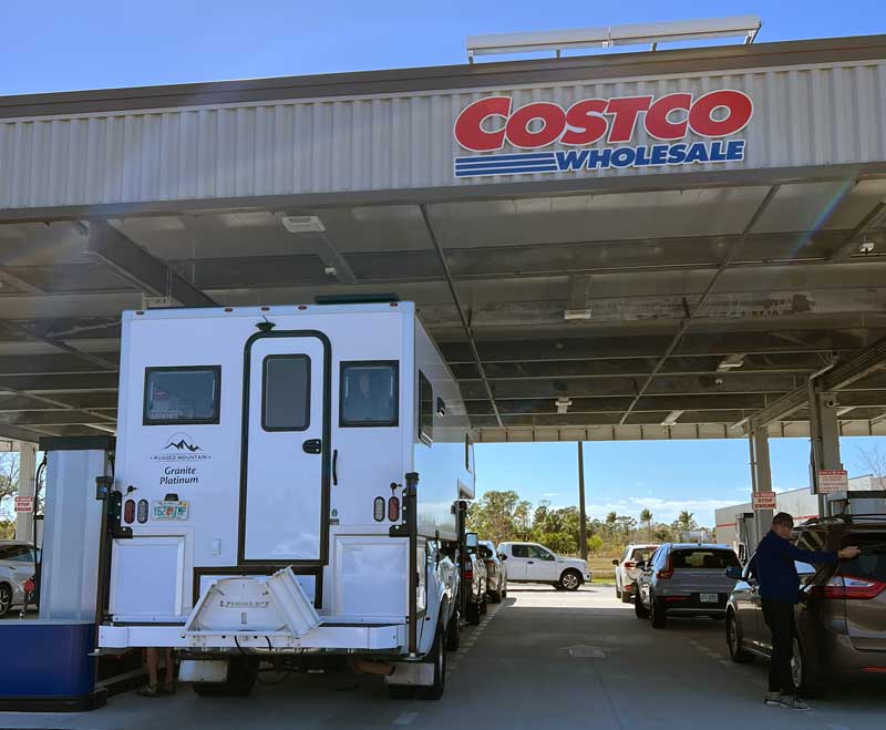Costco Fuel Stop With Demountable Camper