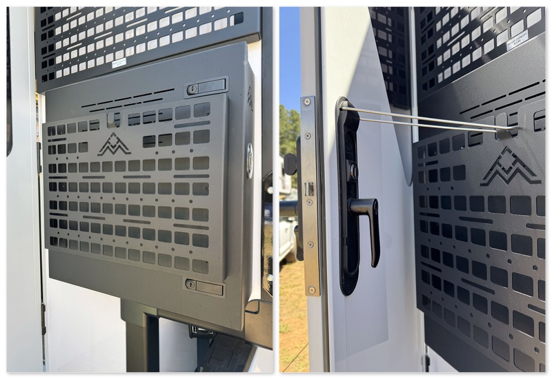 Outpost MOLLE panel on heater box with door latch