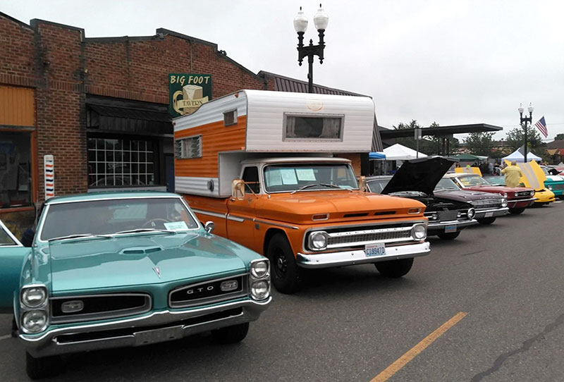1966 Chevy And Security Camper At Car Show