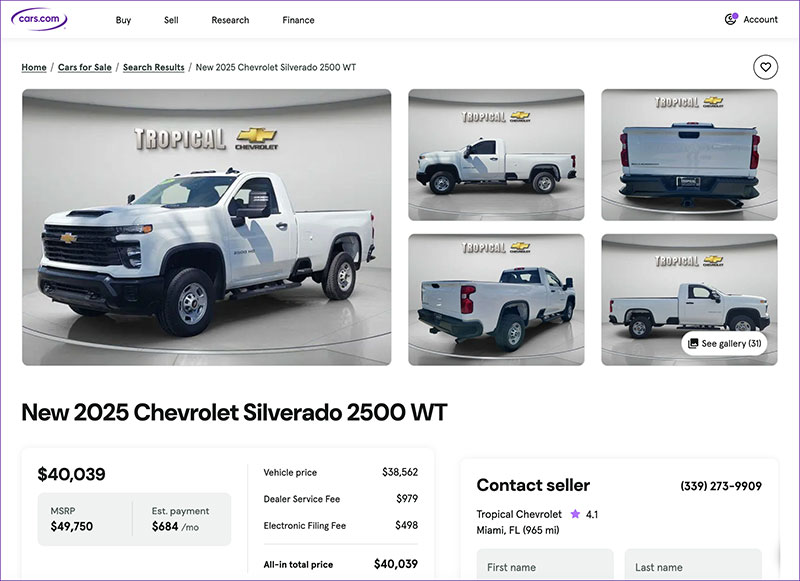 2026 Chevy Worktruck Price