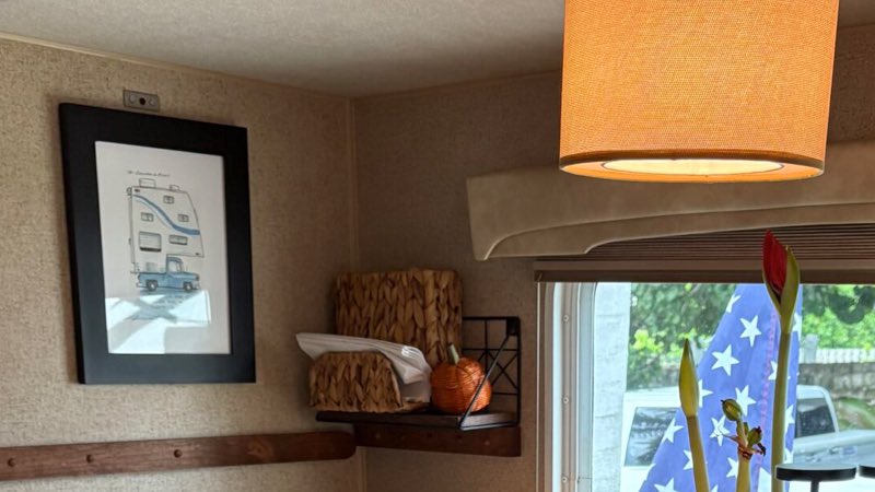 Arctic Fox picture on wall with truck camper
