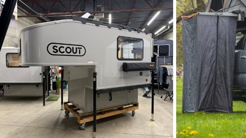 Exterior Drivers Side Shower Cube Closed And Deployed