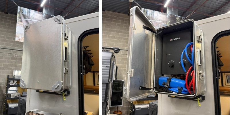 Juniper Overland Ultimate Build Exterior Water Heater Closed And Open