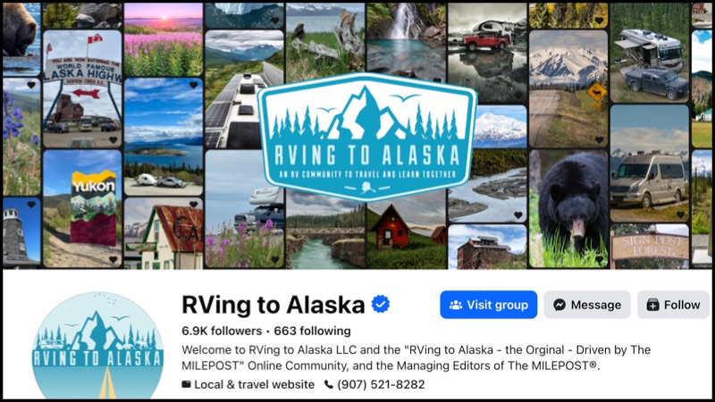 RVing to Alaska Facebook page