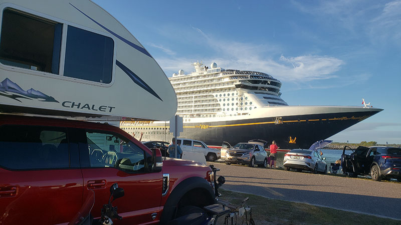 Jetty Park With Disney Ship Passing By