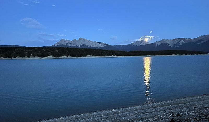 Abraham Lake Moon