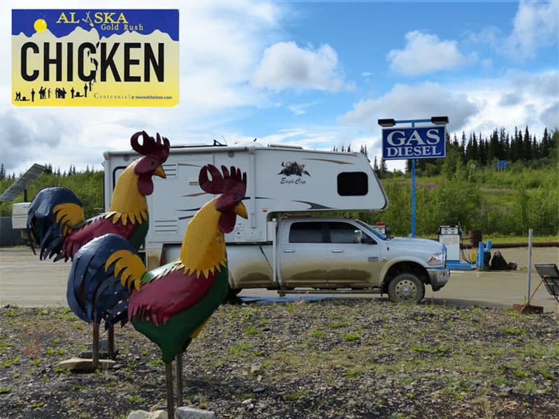 Muddy truck camper, Chicken, Alaska