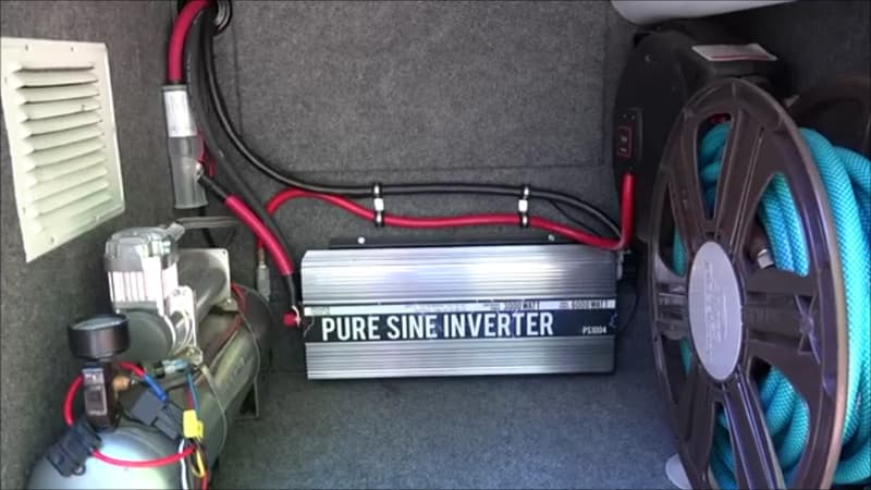 3000 Watt Pure Sine Inverter in storage compartment