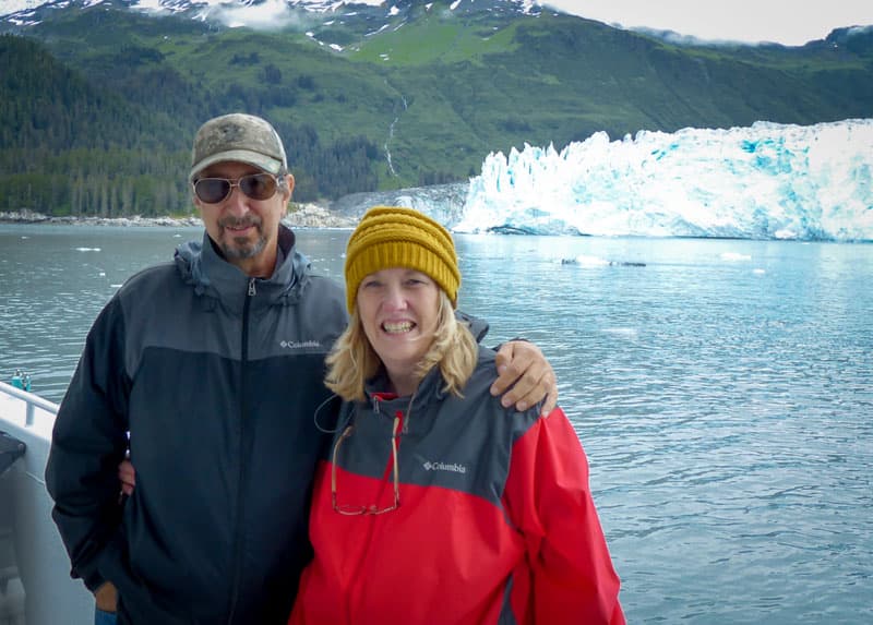 In front of Meares Glacier, Valdez, Alaska