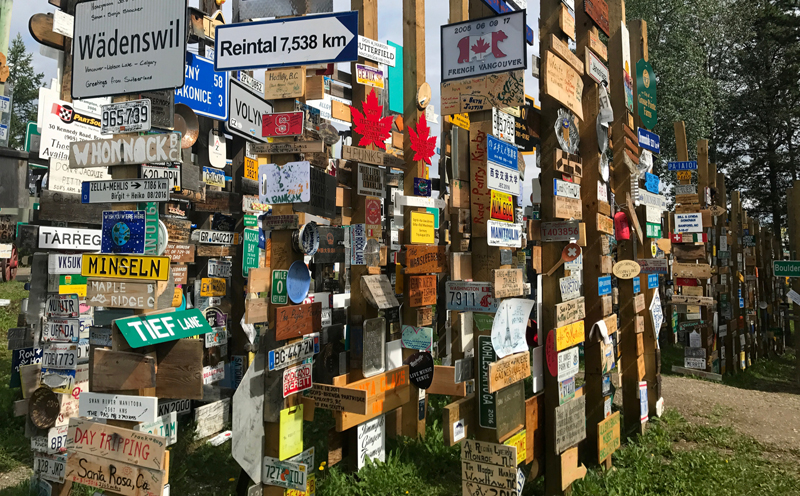 Adding A Sign Signpost Forest Watson Lake Yukon