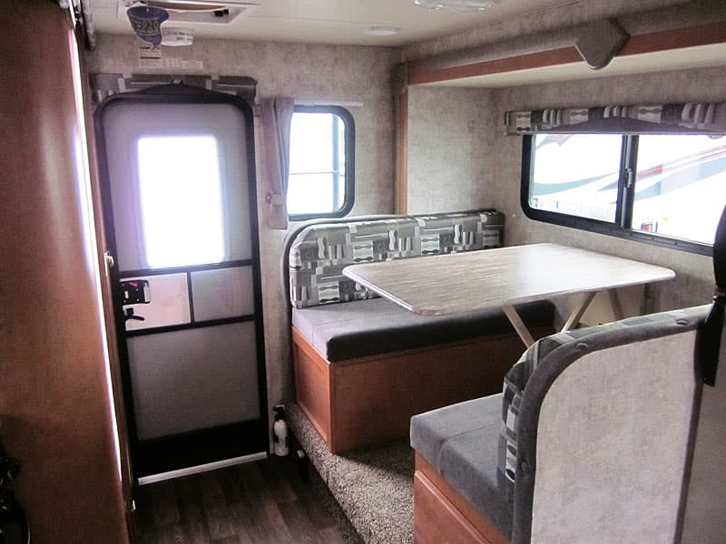 Dinette in the 89RBS with thermal pane windows