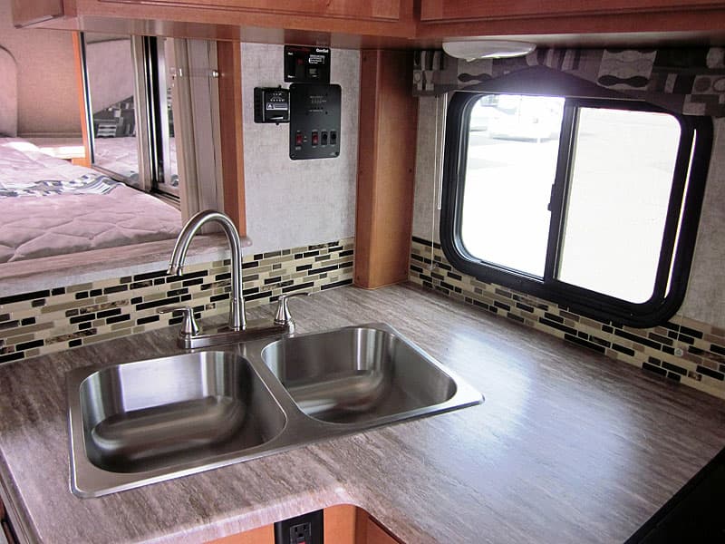 One piece MDF countertops in the Adventurer 89RBS