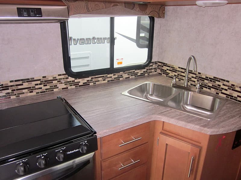 2017 Adventurer 86FB countertops and kitchen