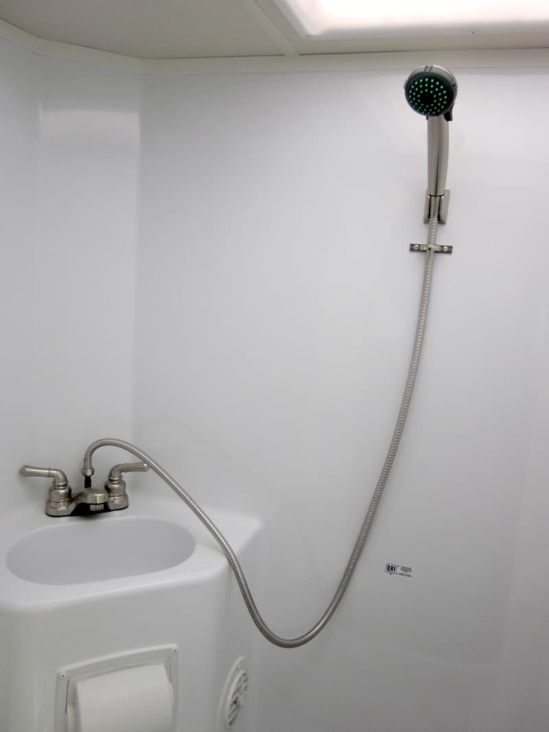 Adventurer Campers stainless fixtures in bathroom