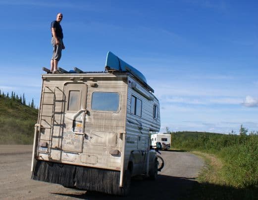 Boondocking-Canoes-Off-Top-Of-The-World-Hwy