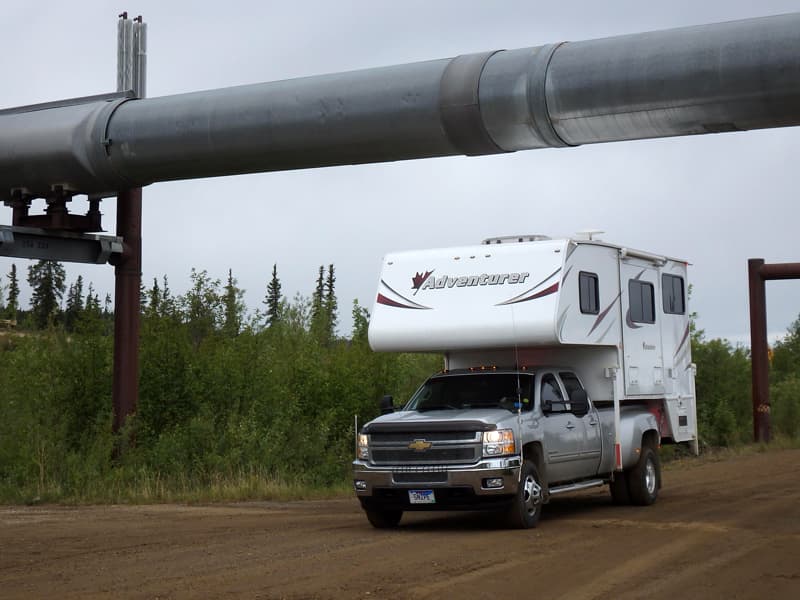 Alaska pipeline at Yukon River Crossing Alaska