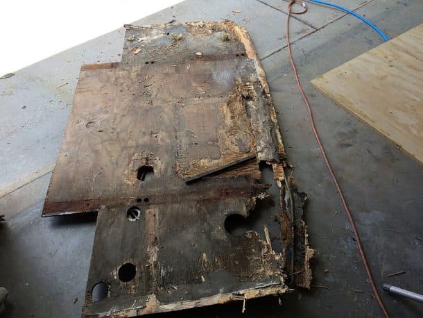 Rear floor section that had rotted out.