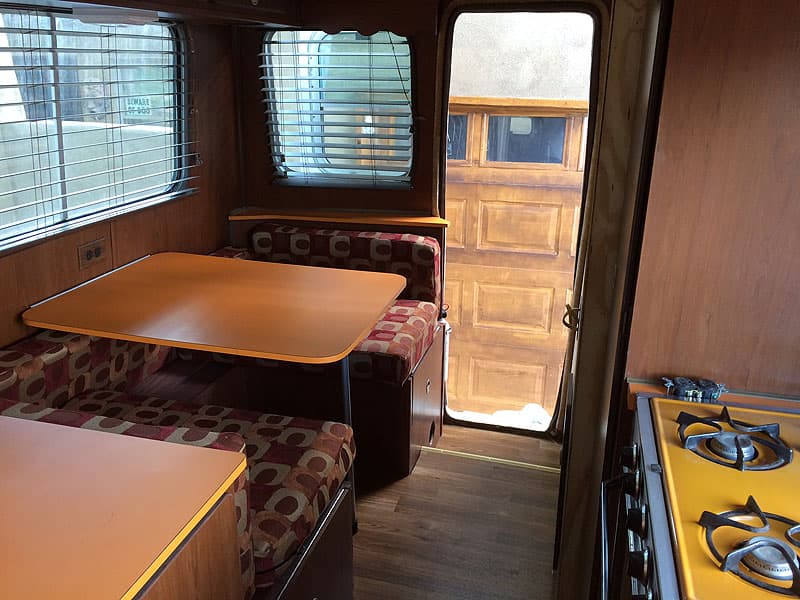 1973 American Road Camper restored dinette and floor