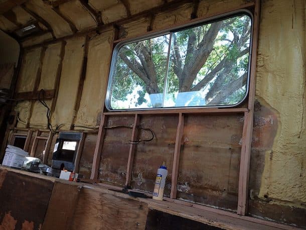 Red oak studs to replace rotten pine.