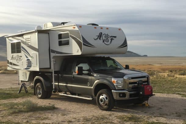 #120 - David and Teresa PaborAntelope Island State Park, Utah2015 Ford F3502017 Arctic Fox 1150Camera Used - iPhone 6I asked my wife to pick an easy place to pull off the Interstate traveling south from Idaho into Utah. It took quite awhile to get to this spot since it was pitch black when we left the hard road. The campgrounds at Antelope State Park are not well developed or anywhere near hard pavement.  We were lucky to find this spot in the darkness.  We had no idea we would wake up to a view of The Great Salt Lake.  What a nice surprise!
