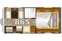 Arctic Fox 865 Wet Bath Truck Camper Floor Plan