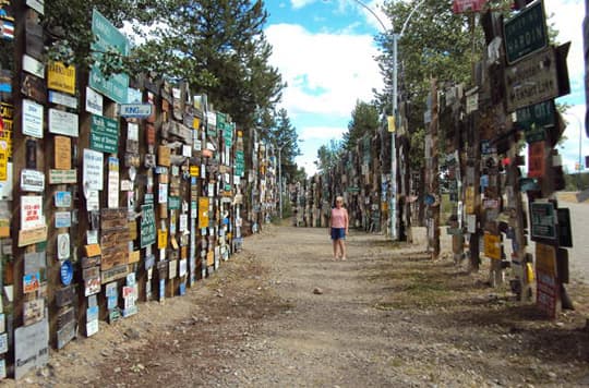 Alaska-Watson-Lake-sign-post-forest