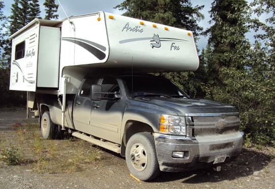 Alaska-metal-screen-on-grill-of-truck