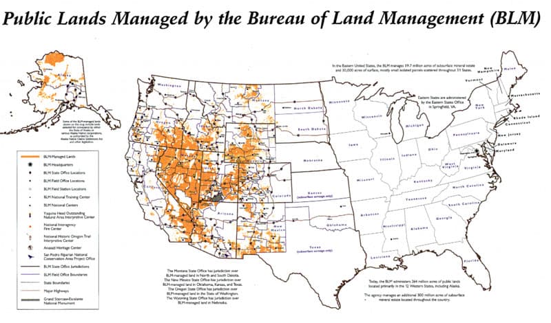 BLM Land on a map