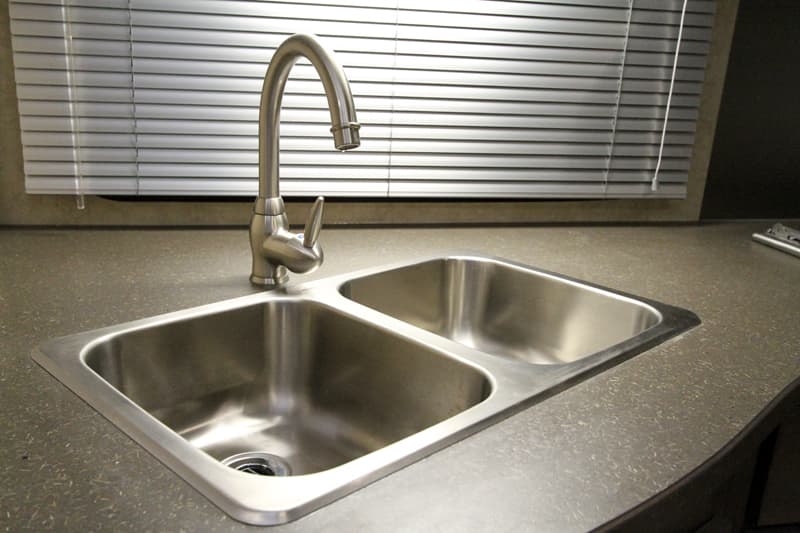 Bigfoot Camper Double Sink With Designer High Rise Faucet