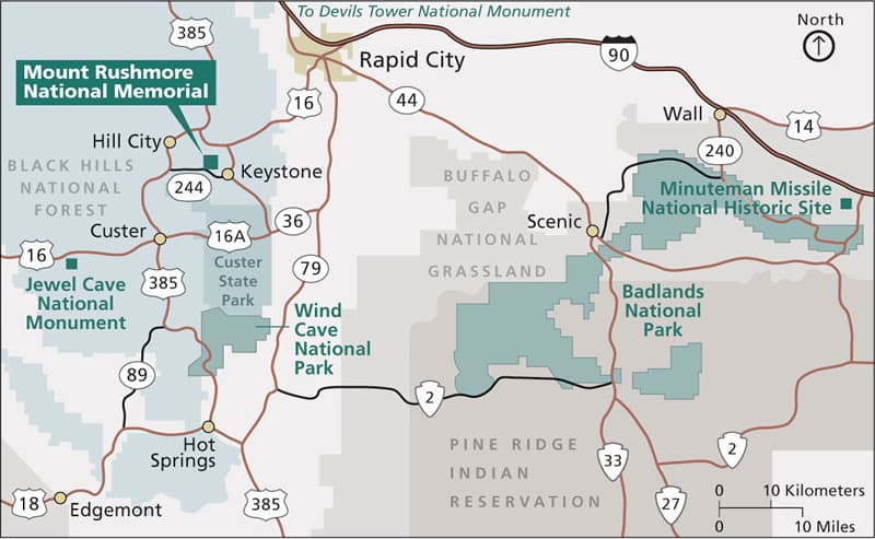 Black Hills Badlands Map