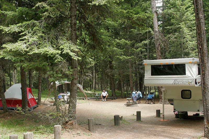 Bowman Lake Campsite with Northstar pop-up camper