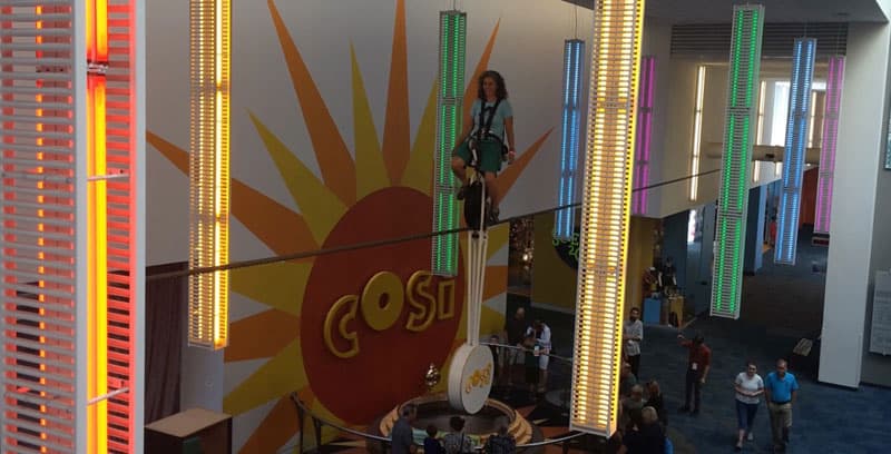 COSI museum high wire unicycle