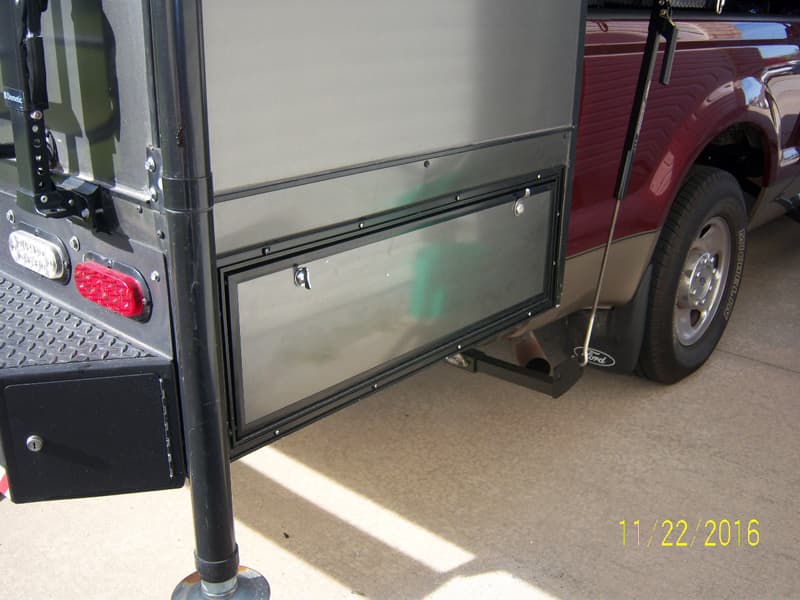 CampLite camper exterior storage added