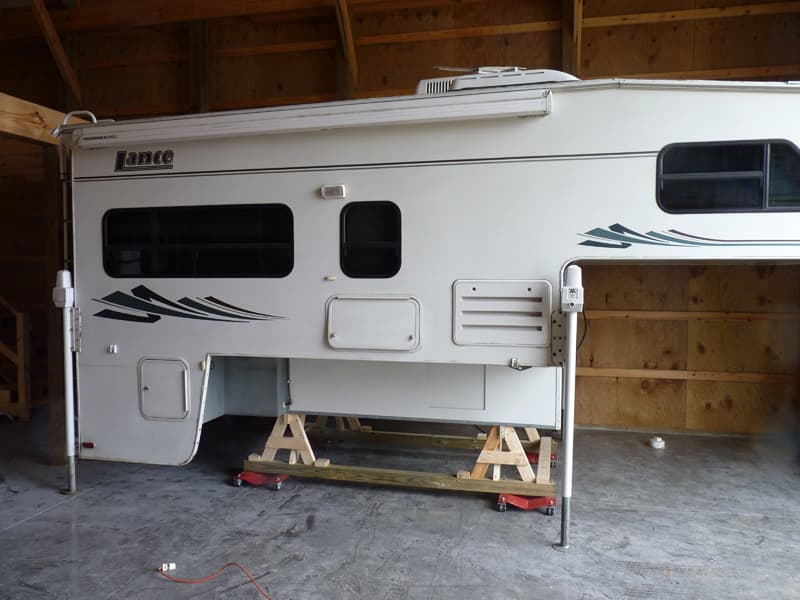 Truck Camper on car skate dolly