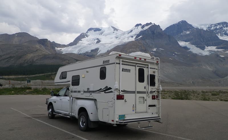 Parked next to a glacier in Canada