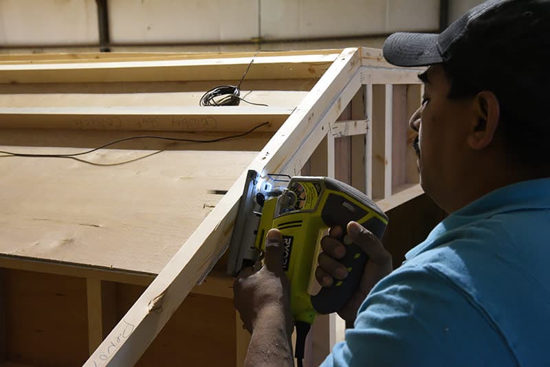 Capri Cowboy Roof Installation hand jig saw