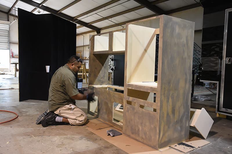 Staining Cabinetry at Capri Campers