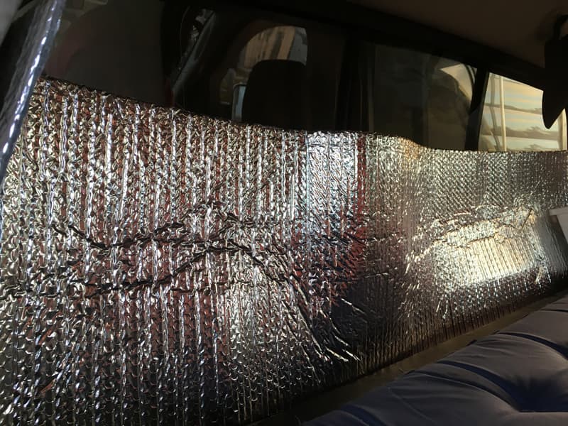 Insulation in the truck window to keep road noise down