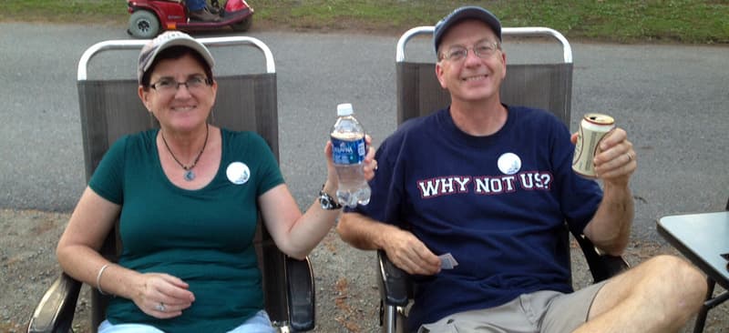 Hanging out with friends at the Lake George Rally