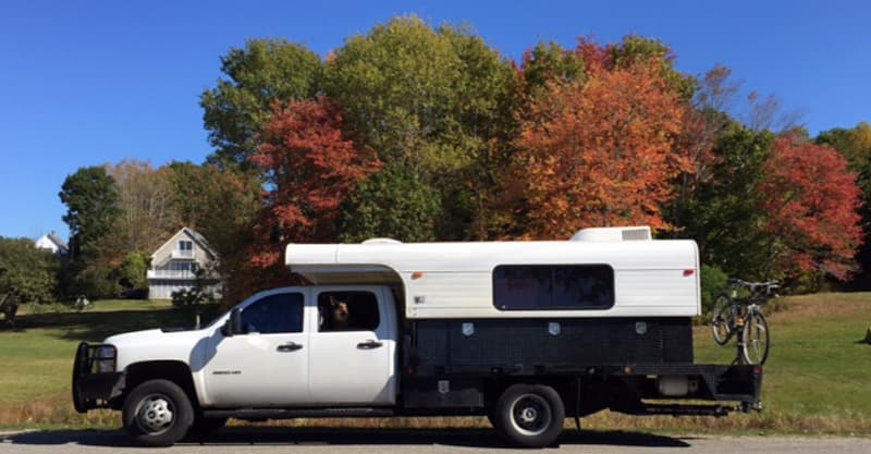 Chevy 3500 gasoline dually flatbed truck