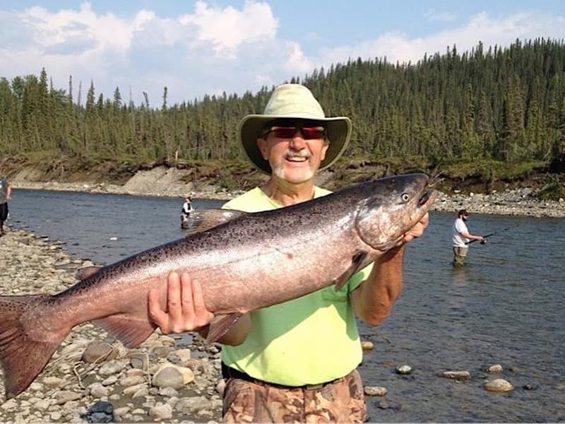 Chuck Ramsey fishing for King Salmon on Gulkana River, Alaska