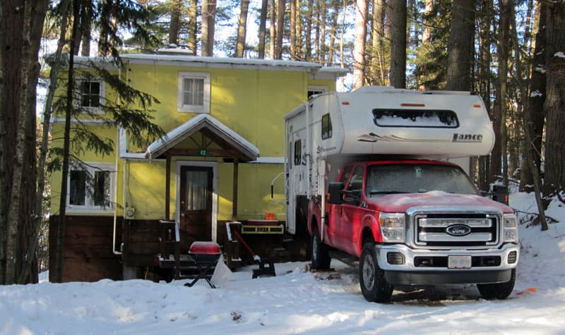 Lance Camper snow camping